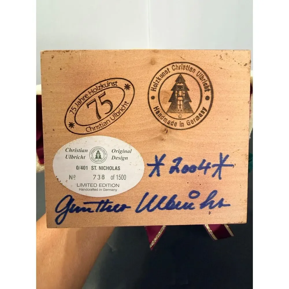 Christian Ulbricht St Nicholas Nutcracker 2004 Signed LE 738/1500 Germany 75th